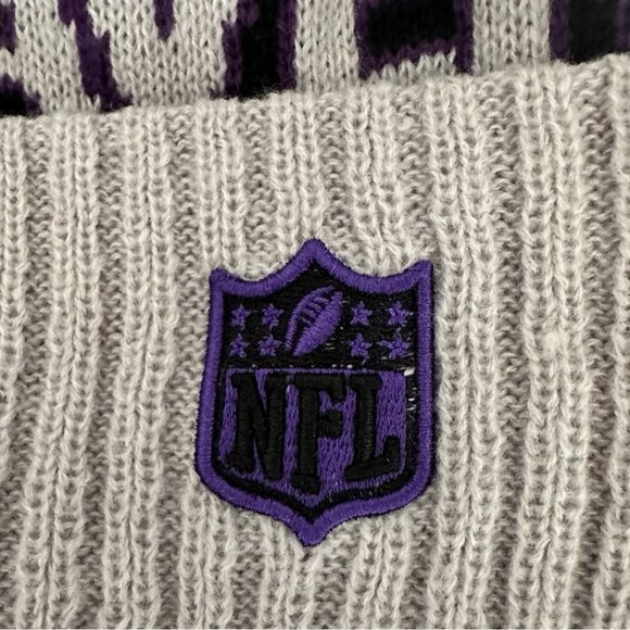 New Era NFL Ravens Removeable Pom Fully Lined Knit Beanie Football Athleisure - Picture 6 of 8